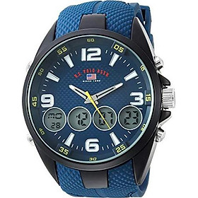 U.S. Polo Assn. Men's Analog-Quartz Watch with Rubber Strap, Blue, 27 (Model: US9598)
