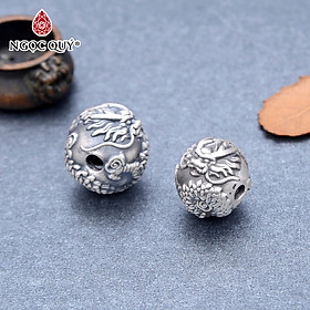 Charm bạc hình rồng xỏ ngang - Ngọc Quý Gemstones