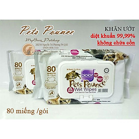 Pets Pounce Bioion - Khăn giấy ướt khử mùi - diệt khuẩn cho thú cưng chó mèo