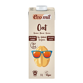 Sữa Yến Mạch Không Thêm Đường Hữu Cơ 1L - Ecomil Oat No Added Sugar Bio 1L