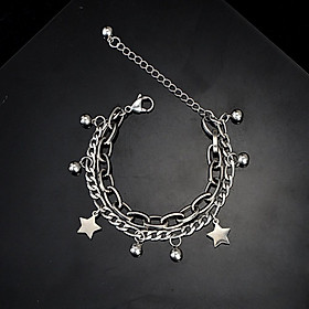 Vòng, lắc tay nam nữ xích 2 tầng mix ngôi sao