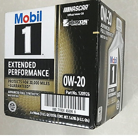 Thùng 6 chai dầu động cơ đốt trong Mobil 0W20 (946 ml x 6 chai) - Dầu nhớt Mobil nhập khẩu từ Mỹ