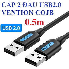 USB Male ra USB male  Cáp dữ liệu 2 đầu USB 2.0 Vention COJBD _ Hàng chính