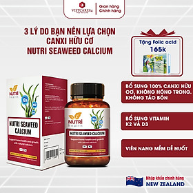 [QUÀ TẶNG: FOLIC ACID] Viên Uống Bổ Sung Canxi hữu cơ Nutri Seaweed Calcium(60 viên) bổ sung canxi - tăng chiều cao tối ưu - chống loãng xương