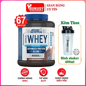 Combo Sữa tăng cơ giảm mỡ CRITICAL WHEY của APPLIED NUTRITION hỗ trợ tăng cơ, phục hồi cơ bắp cho người tập GYM & Bình shaker 600ml (Mẫu ngẫu nhiên) - Hộp 67 serving - Chocolate