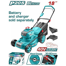MÁY LÀM VƯỜN 18 INCH KHÔNG CHỔI THAN DÙNG PIN LITHIUM 40V (KHÔNG KÈM PIN & SẠC) TOTAL TLMLI20185 - HÀNG CHÍNH HÃNG