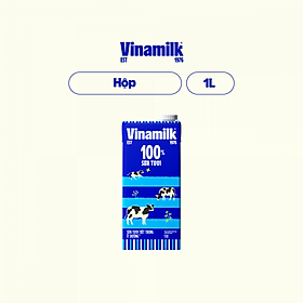 Hộp Sữa Tươi Tiệt Trùng Vinamilk 100% Ít Đường 1L
