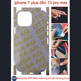 Mua Miếng Dán PPF nhám mặt lưng full viền dành cho cho iphone 7plus đến 13 pro max  bảo vệ máy toàn diện