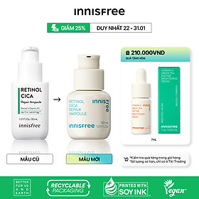 [Made in Korea] Tinh chất dưỡng phục hồi da innisfree Retinol Cica Repair Ampoule 30 mL (New2023)