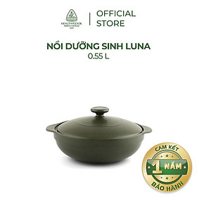 Nồi sứ dưỡng sinh Minh Long - Luna 0.55 L + nắp dùng cho bếp gas, bếp hồng ngoại, không dùng cho bếp từ