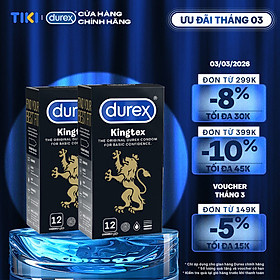 Bộ 2 hộp bao cao su Durex Kingtex 12s (hộp 12 bao)