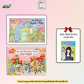 Sách Tô Màu - Tết Và Lễ Hội Truyền Thống Việt Nam + Thị Trấn Nhỏ Hạnh Phúc - Bìa Có Nhũ - Combo 2 Cuốn - Minh Thắng - Minh