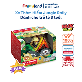 Đồ chơi xếp hình nam châm Hàn Quốc Magformers Xe đua Jungle Rally (kèm Nhân vật) phù hợp với bé từ 3+