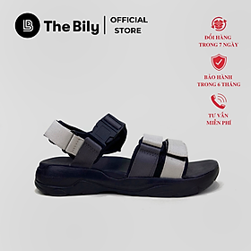 Giày Sandal Nam Nữ Unisex The BiLy Quai Ngang Dây Dù Đế IP Siêu Êm Nhẹ Màu Xám Trắng-BL05