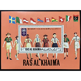 Tem Sưu Tầm Ras Al Khaima 1971 Họp hướng đạo thế giới tại Nhật Bản - 1 Con Stamp