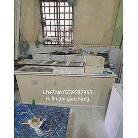 Mua Tủ bếp mini nhựa đài Loan ốp mặt gạch sẵn bồn rửa