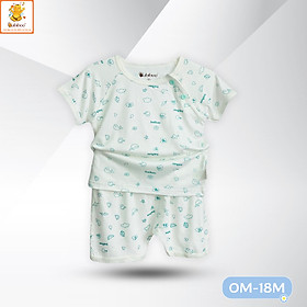 Bộ sơ sinh cài giữa cotton tay ngắn cho bé trai bé gái BB143