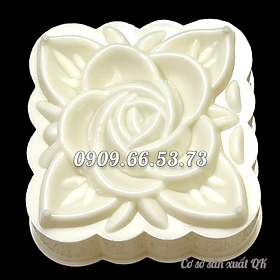 Khuôn rau câu trung thu hoa hồng đại đóa hình vuông - Loại 10 cm – Mã số 1888