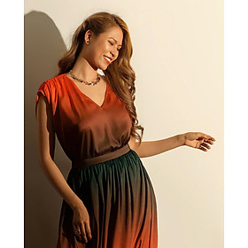 Áo Rộng Oversized Ombre Hoàng Hôn thời trang thiết kế Hity TOP185