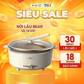Mua Nồi Lẩu Điện Đa Năng 5L Bear Chiên Xào Nấu Đế Tách Rời Sôi Nhanh Tiết Kiệm Điện Nhiệt Tỏa Đều Siêu Chống Dính SB-NL05F - Hàng Chính Hãng