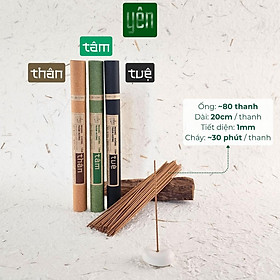 Mua Nhang Trầm Hương Không Tăm Giá Sỉ Yên Loại Thân  Tâm  Tuệ Sạch Tự Nhiên Ít Khói An Toàn Dùng Thiền