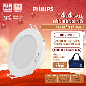 Bộ đèn âm trần Philips LED Eridani hiệu suất ánh sáng cao - Công suất (7W, 9W, 10W, 14W. 23W)
