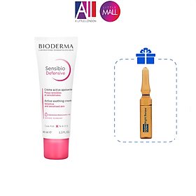 Kem dưỡng ẩm và làm dịu da, dành cho da nhạy cảm Bioderma Sensibio Defensive 40ml TẶNG Ampoule chống lão hóa Martiderm (Nhập khẩu)