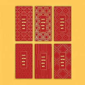 Nơi bán Bao Lì Xì 2019 - Mẫu Kim Tân  Niên - Xấp 6 cái - Giá Từ -1đ