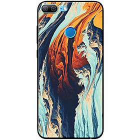 Ốp lưng dành cho Honor 9 Lite mẫu Vệt sóng xanh cam