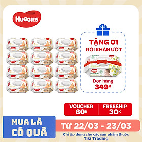 Combo 12 Gói Khăn Ướt Huggies Cacao và Bơ Hạt Mỡ (72 Miếng/ Gói)