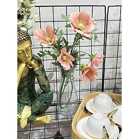 Set bình thủy tinh cuốn dây thừng và hoa lụa cao cấp trang trí nhà cửa góc làm việc bàn học xinh xắn đơn giản tinh tế giá rẻ trang trí nhà mùa xuân hè thu đông trang trí bàn cafe an toàn cho người sử dụng