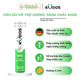 Viên Sủi Bổ Sung Canxi, Vitamin D3 Và Vitamin K2 KUDOS BONE Hỗ Trợ Xương Răng Chắc Khỏe ( Tuýp 20 Viên)