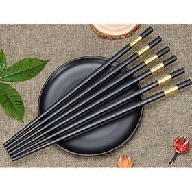 Mua Hộp 10 Đôi Đũa Khảm Vàng Phong Cách Nhật Bản  Đũa Hợp Kim Mạ Vàng Chống Trơn Trượt  Chống Mốc - MS127