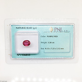 Mua Viên ruby oval mài giác làm nhẫn mặt dây 3.28ct 136855