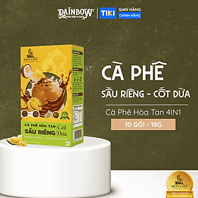 LION CAFE - Cà phê hòa tan 4in1- Sầu Riêng Cốt Dừa - Hộp 180g (10 gói x 18g)