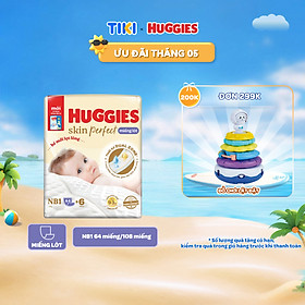 [Tặng kèm miếng] Miếng lót Sơ Sinh Huggies Tràm Trà NB1 64 miếng và 108 miếng