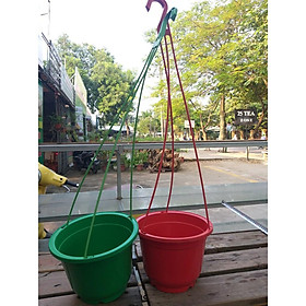 10 Chậu Đủ Màu Kèm Móc Treo - Chậu trồng cây bền đẹp