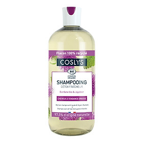 Dầu gội cho tóc dầu chiết xuất táo và ngưu bàng hữu cơ Coslys 500ml oily hair shampoo