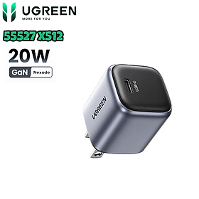 Mua Củ sạc nhanh Nexode Mini 20W GaN USB-C Ugreen 55527 X512  Chân dẹt không gập - Hàng Chính hãng