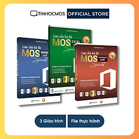 Sách - Combo 3 môn Chinh phục chứng chỉ MOS Word Excel Powerpoint 2019 Associate Specialist (Kèm Video bài giảng) - Luyện thi chứng chỉ MOS - tinhocmos