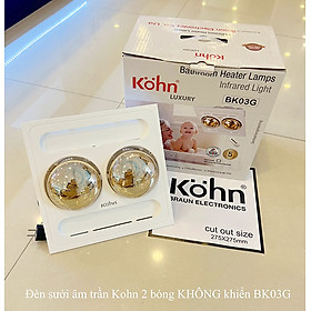 Đèn sưởi âm trần 2 bóng Kohn Braun BK03G - hàng chính hãng