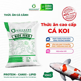 Thức ăn Cá Koi GREENABC - Koi Fish - Protein 40 tăng size, tăng màu, tiêu hóa tốt - Bao 10kg