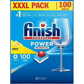 Viên rửa bát Finish Power Essential 100 Viên Hương Chanh - 6 chức năng