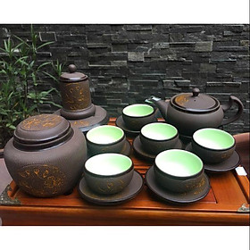 Mua Bộ ấm trà trăng xanh(Gốm Việt Xuất Nhật)