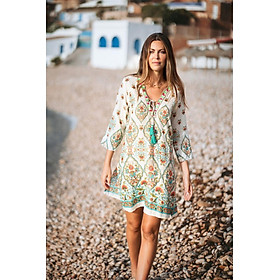 Đầm Xẻ Tà Kết Cườm Cotton Isla Bonita