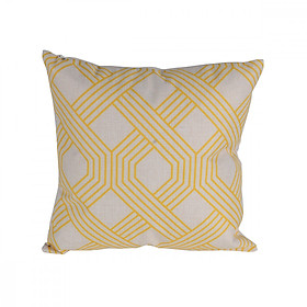 Mua Vỏ gối tựa lưng vuông PATTERN vải sợi tổng hợp mềm mịn  vỏ nền trắng phối hoa văn hình học màu vàng  kích thước 40x40cm | Index Living Mall - Phân phối độc quyền tại Việt Nam