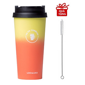 Ly Giữ Nhiệt Lock&Lock Clip Tumbler LHC4151 (540ml) - Hàng Chính Hãng, Bằng Thép Không Gỉ Inox 304, Kèm Ống Hút Nhựa Dùng Được Nhiều Lần, Nắp Vặn Chặt - Tặng Cọ Rửa Ống Hút