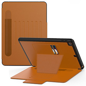 vỏ máy tính bảng cho iPad bảo vệ toàn thân 10,2 inch thế hệ thứ 7  góc có thể điều chỉnh màu nâu-Màu nâu