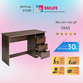 Bàn làm việc, bàn học gỗ hiện đại SMLIFE Dias  | Gỗ MDF dày 17mm chống ẩm | D110xR50xC75cm