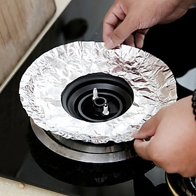 Mua Miếng Lót Bếp Gas Chống Dính - Bộ 10 Miếng Lót Nhôm Tròn GD682-BGas